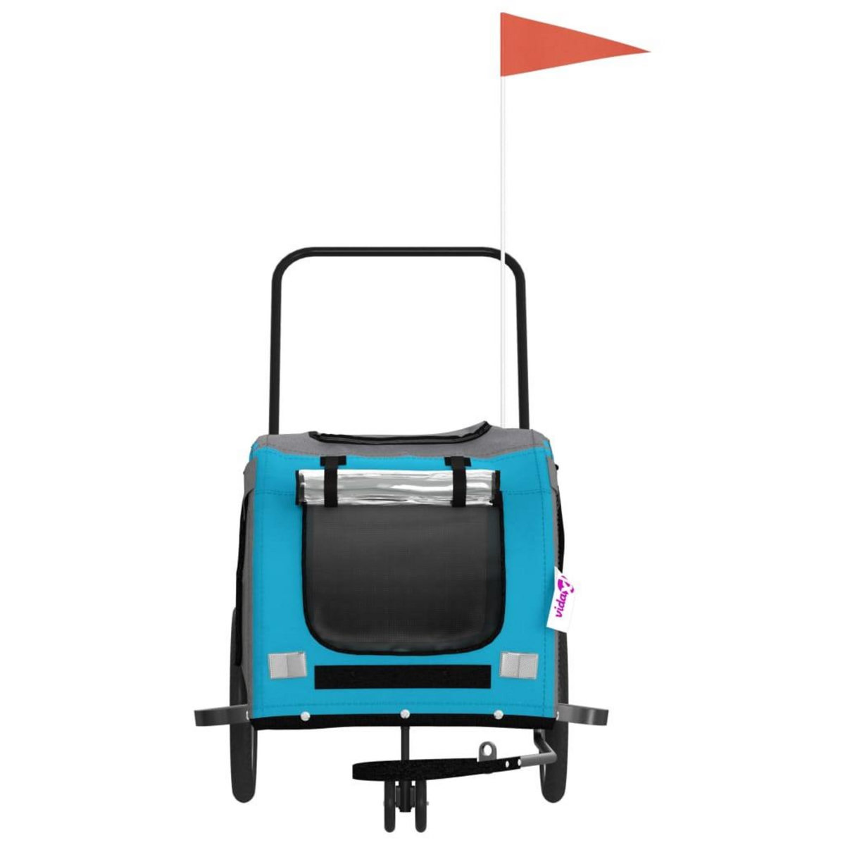 VIDAXL Remorque de velo pour animaux de compagnie bleu et gris