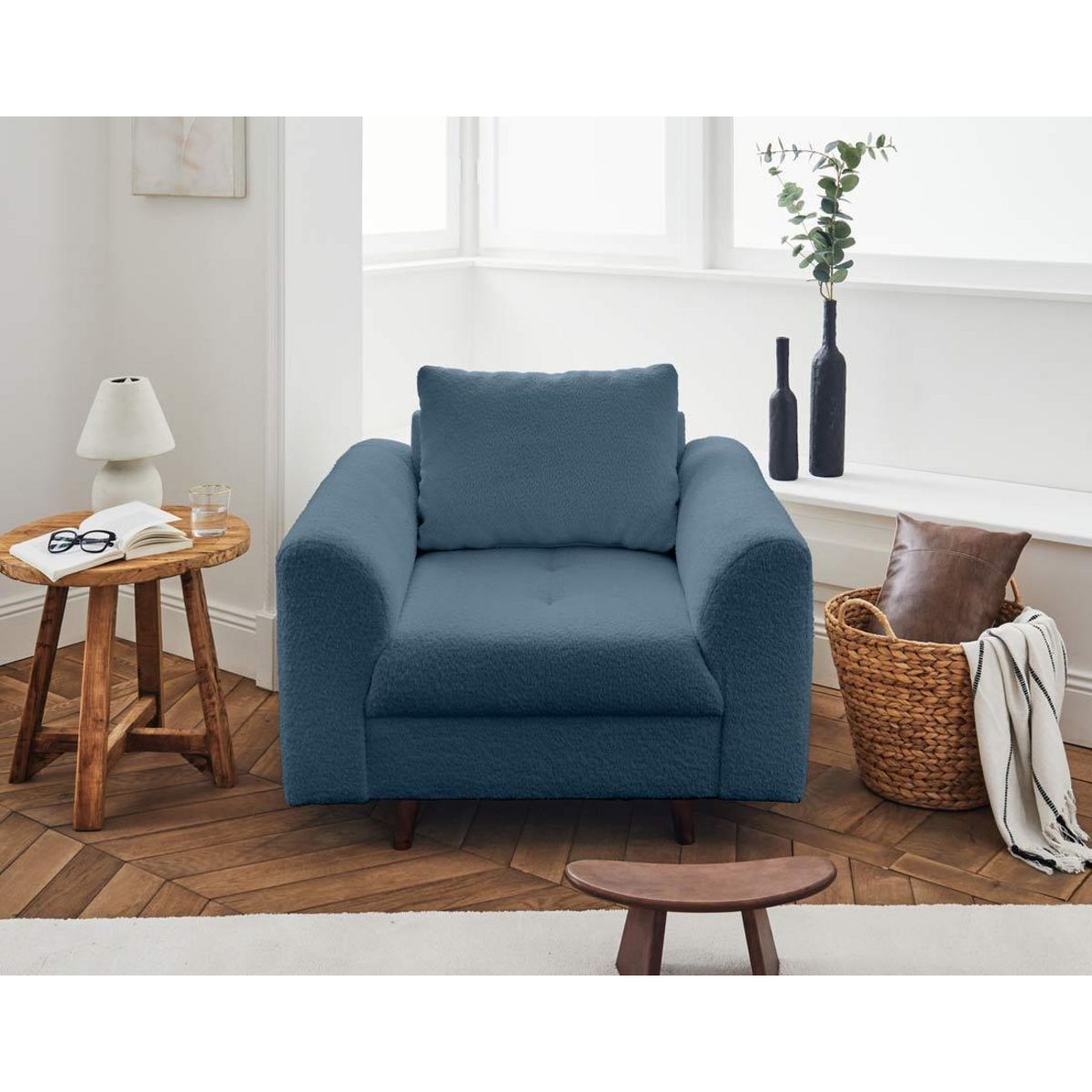 LISA DESIGN Rune - fauteuil - en tissu bouclette