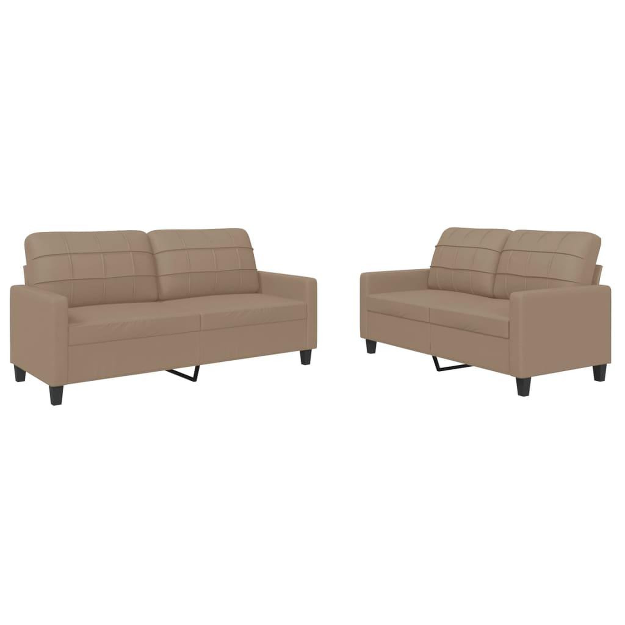 Voir la diapositive 2 : VIDAXL Ensemble de canapes 2 pcs avec coussins Cappuccino Similicuir