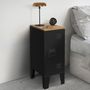 Voir la diapositive 2 : ID MARKET Lot de 2 tables de chevet ESTER 1 porte métal noir plateau façon hêtre design industriel