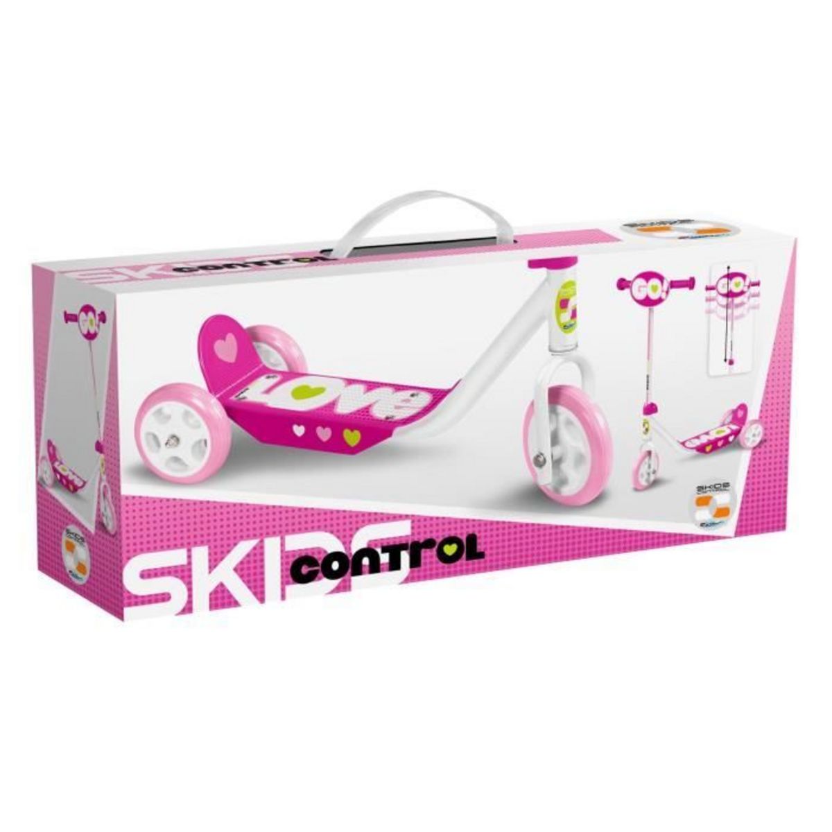 Skids Control Trottinette 3 roues - Rose