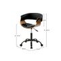Voir la diapositive 4 : Rendez vous déco Chaise de bureau pivotante sur roulettes en bois et PU noir - Basile