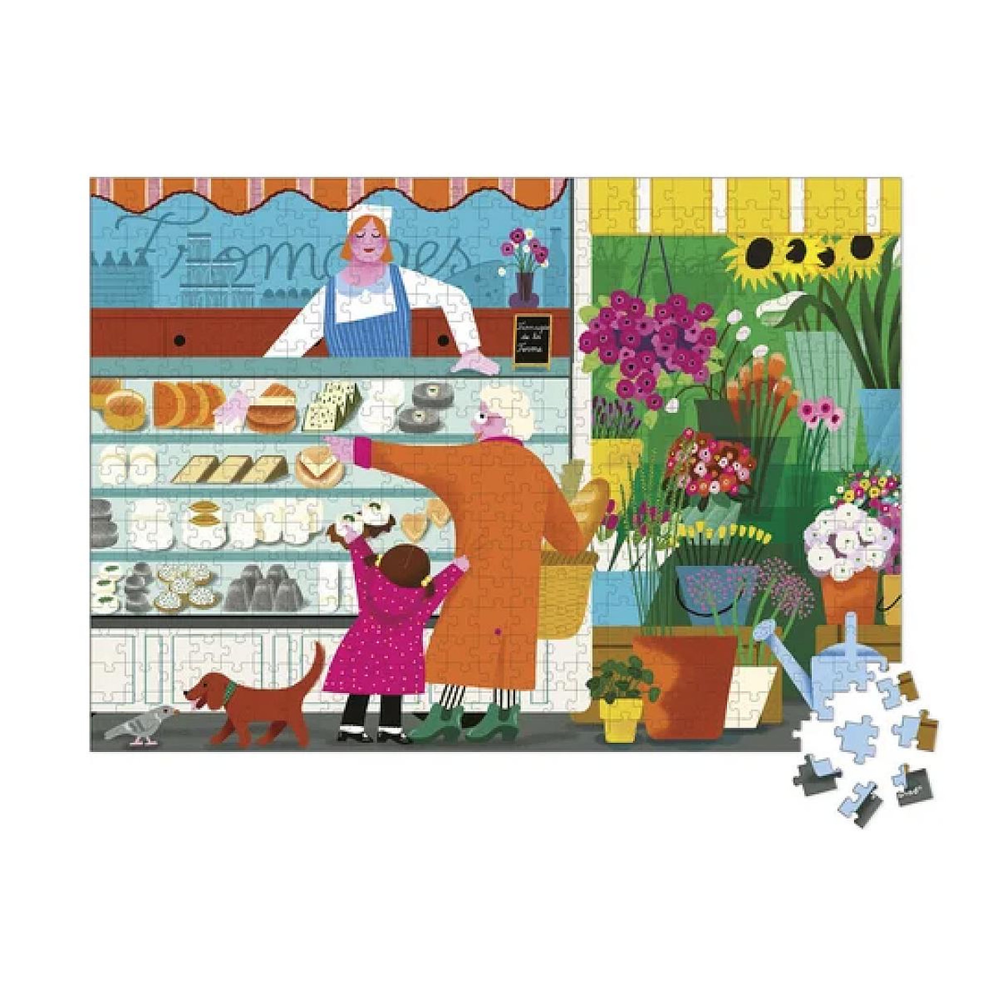 Voir la diapositive 2 : JANOD Puzzle - Sur le marche - 500 pieces