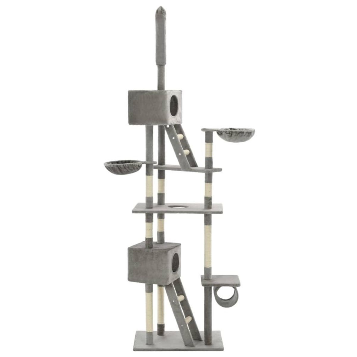 VIDAXL Arbre a chat avec griffoirs en sisal 230-260 cm Gris