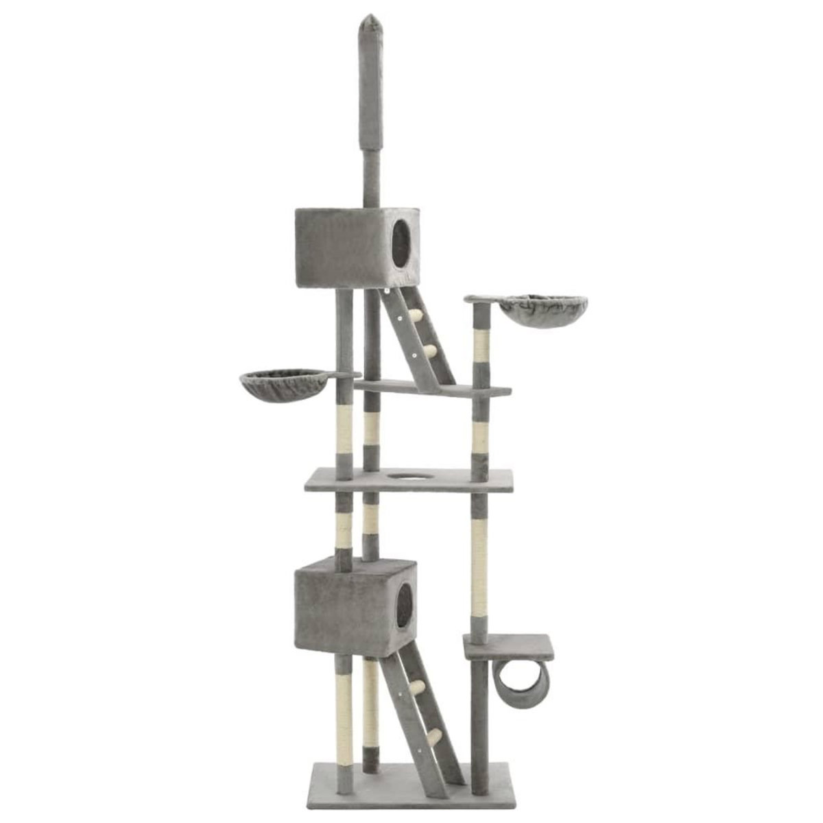 VIDAXL Arbre a chat avec griffoirs en sisal 230-260 cm Gris