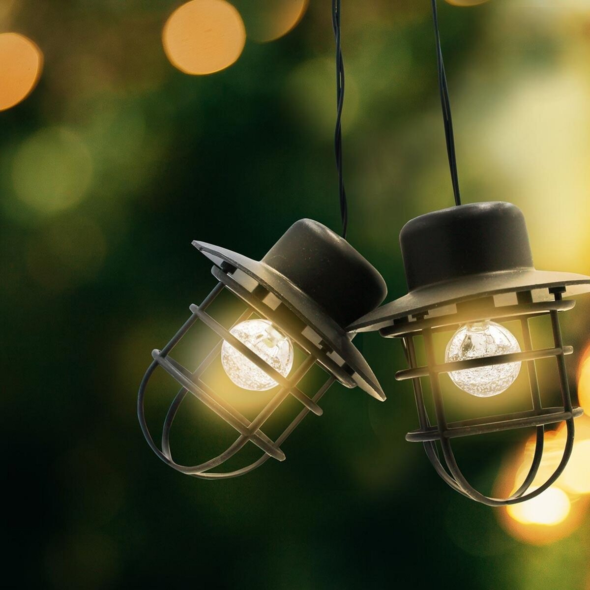 Lumisky Guirlande style industriel 10 ampoules DETROIT Noir Acier 4M