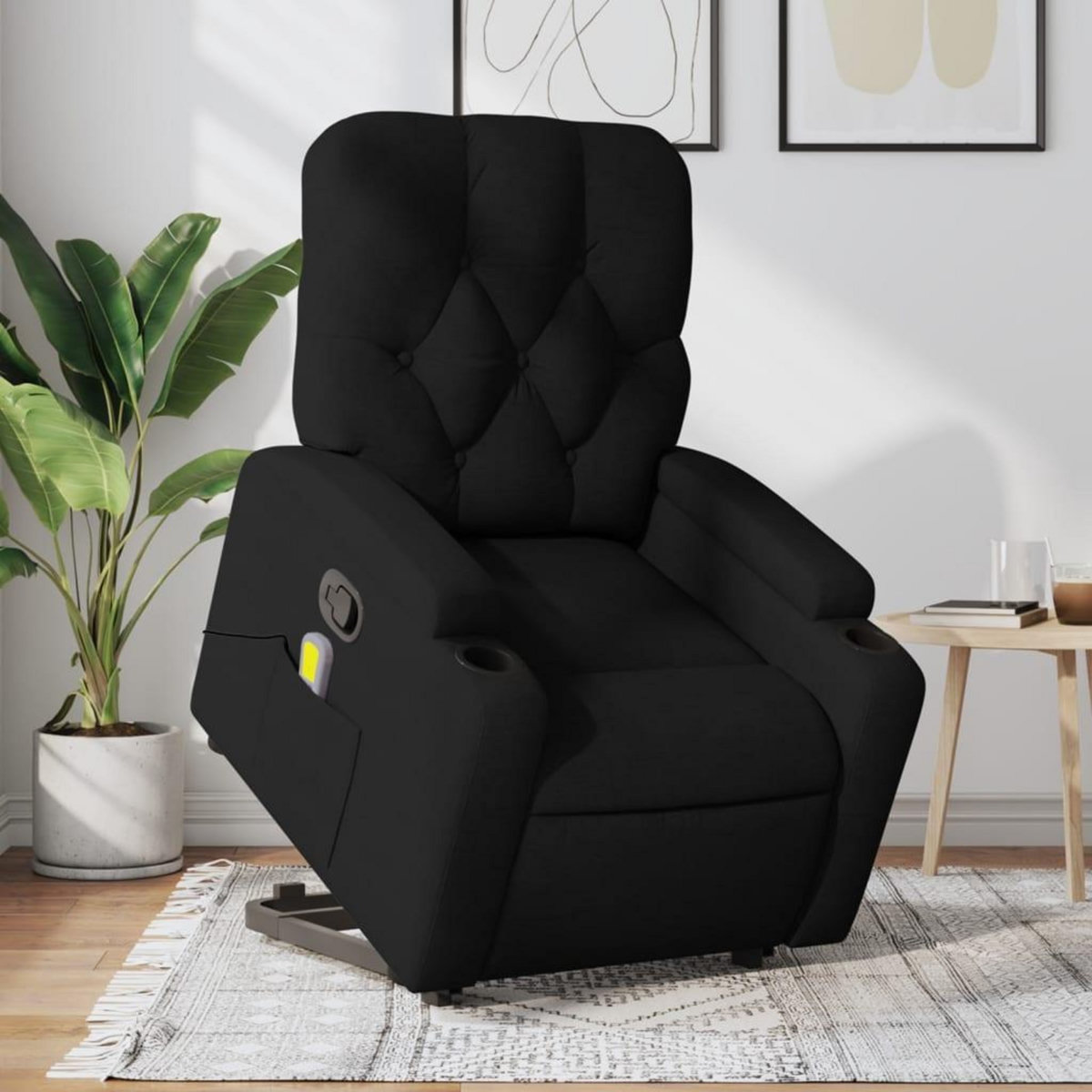 VIDAXL Fauteuil de massage inclinable Noir Tissu