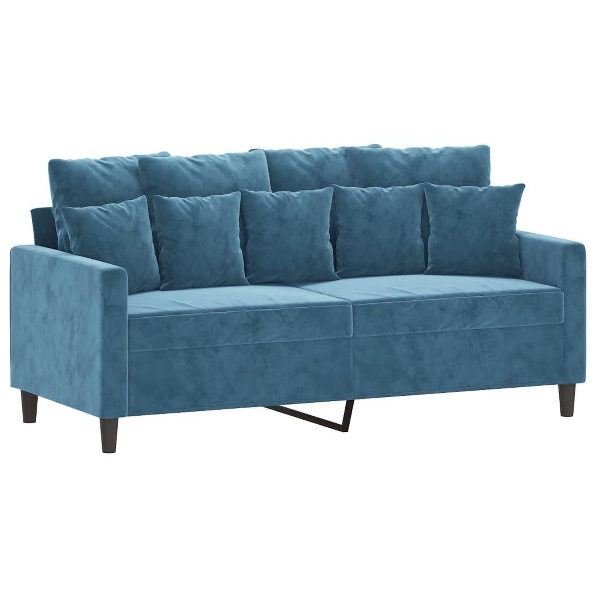 Voir la diapositive 2 : VIDAXL Canape a 2 places Bleu 140 cm Velours