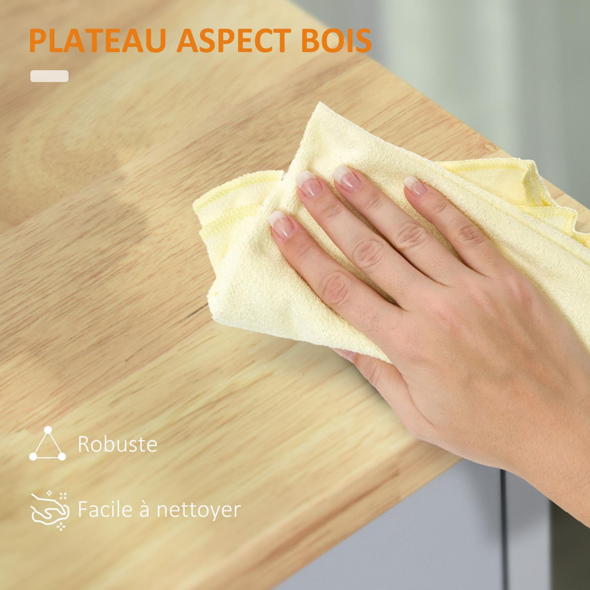 HOMCOM Desserte de cuisine - 2 portes, étagère, tiroir, porte-torchons - bois hévéa pin