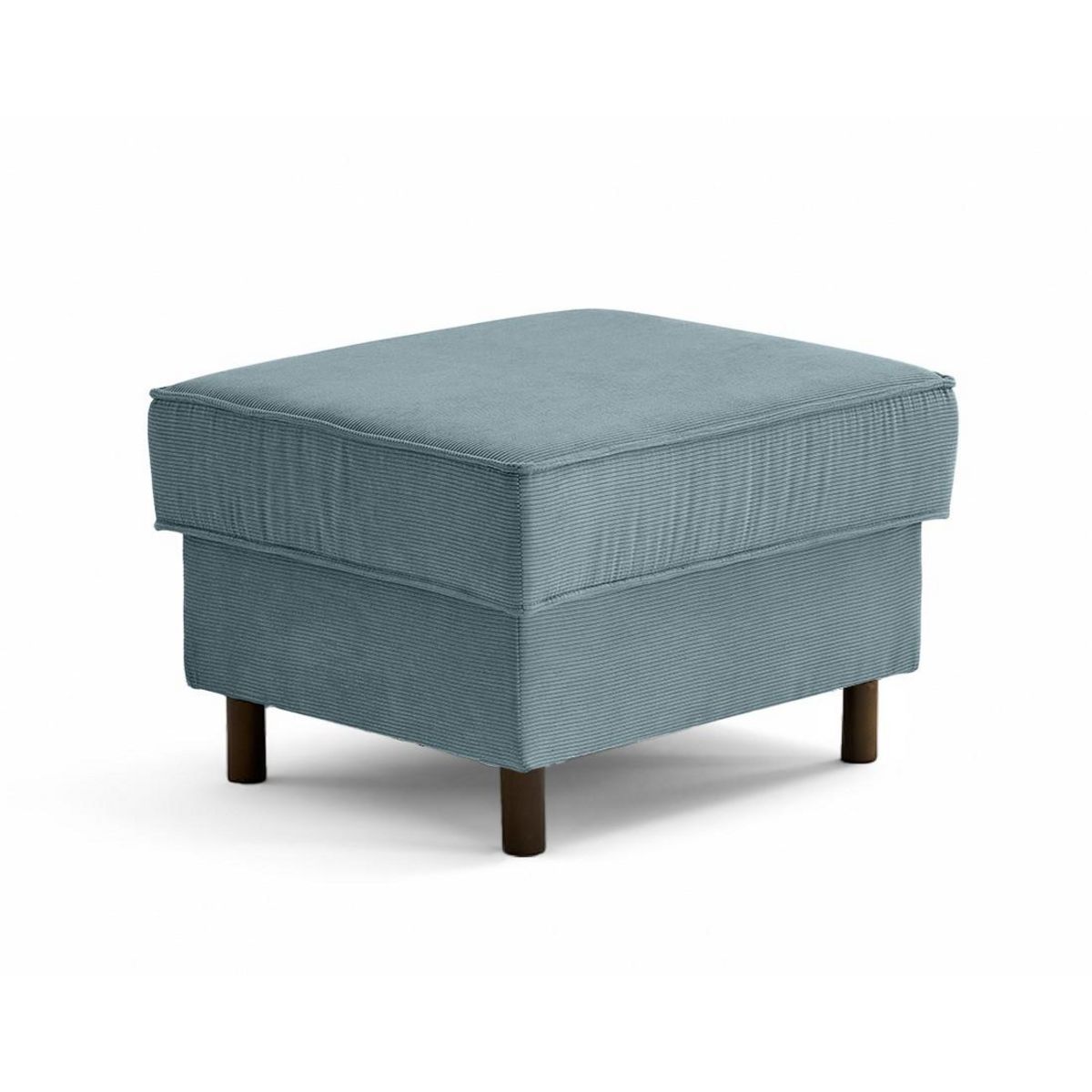 LISA DESIGN Jake - pouf en velours côtelé - pieds bois foncé