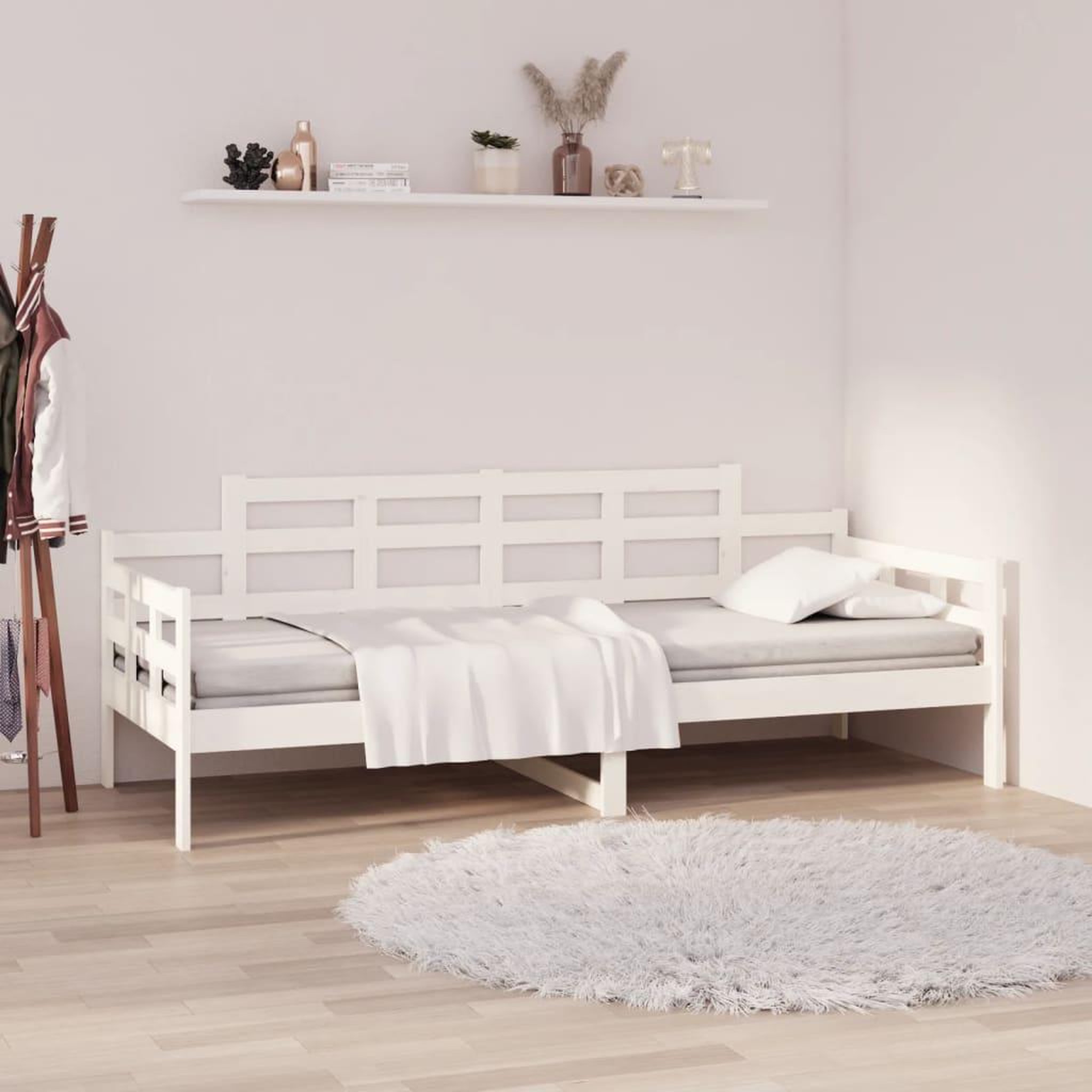 VIDAXL Lit de jour sans matelas blanc bois de pin massif 90x200 cm