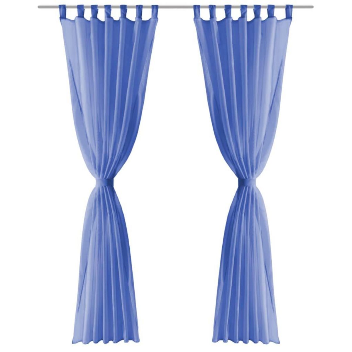 VIDAXL Rideau occultant 2 pcs Voile 140 x 225 cm Bleu royal