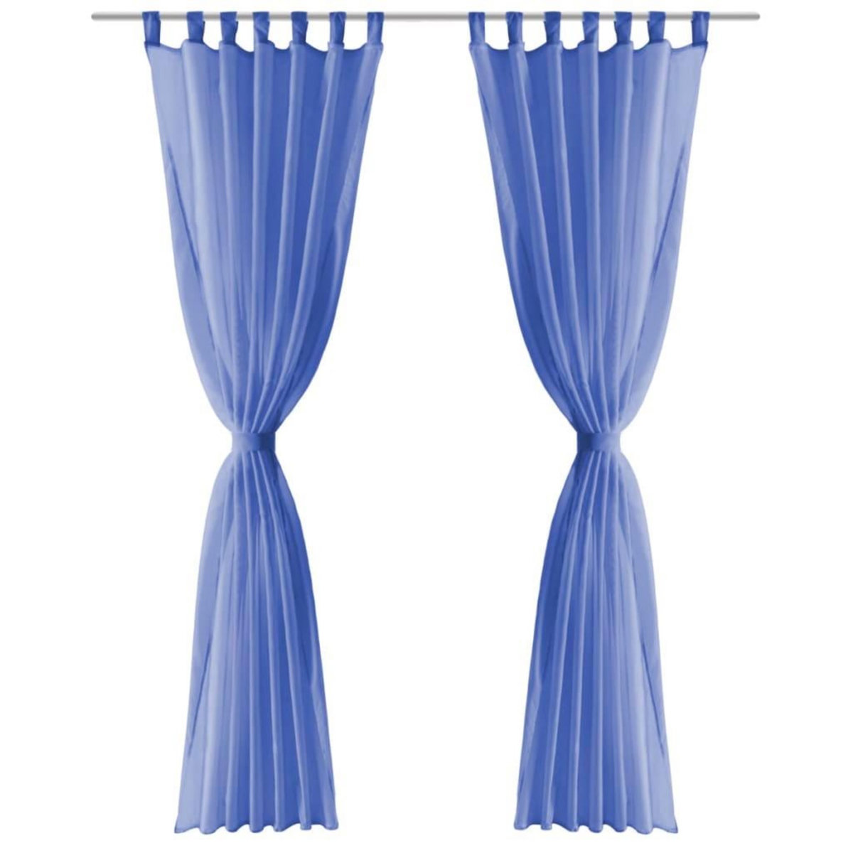 VIDAXL Rideau occultant 2 pcs Voile 140 x 225 cm Bleu royal