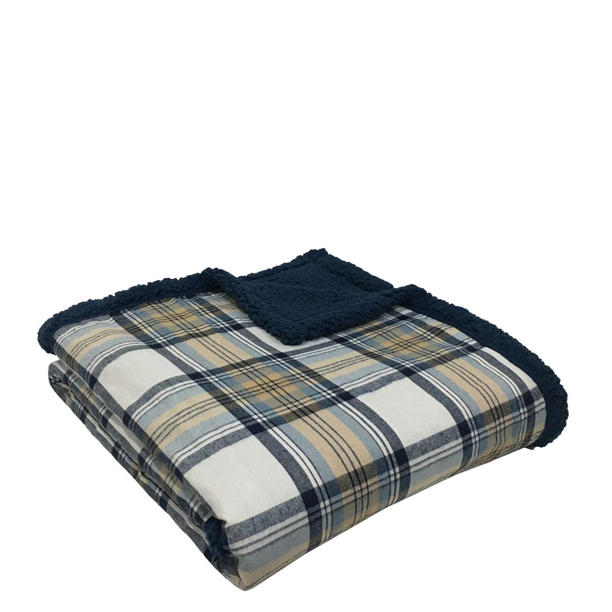 ACTUEL Plaid double face motif écossais/sherpa 150g/m²  MOUNTAIN HOLIDAYS