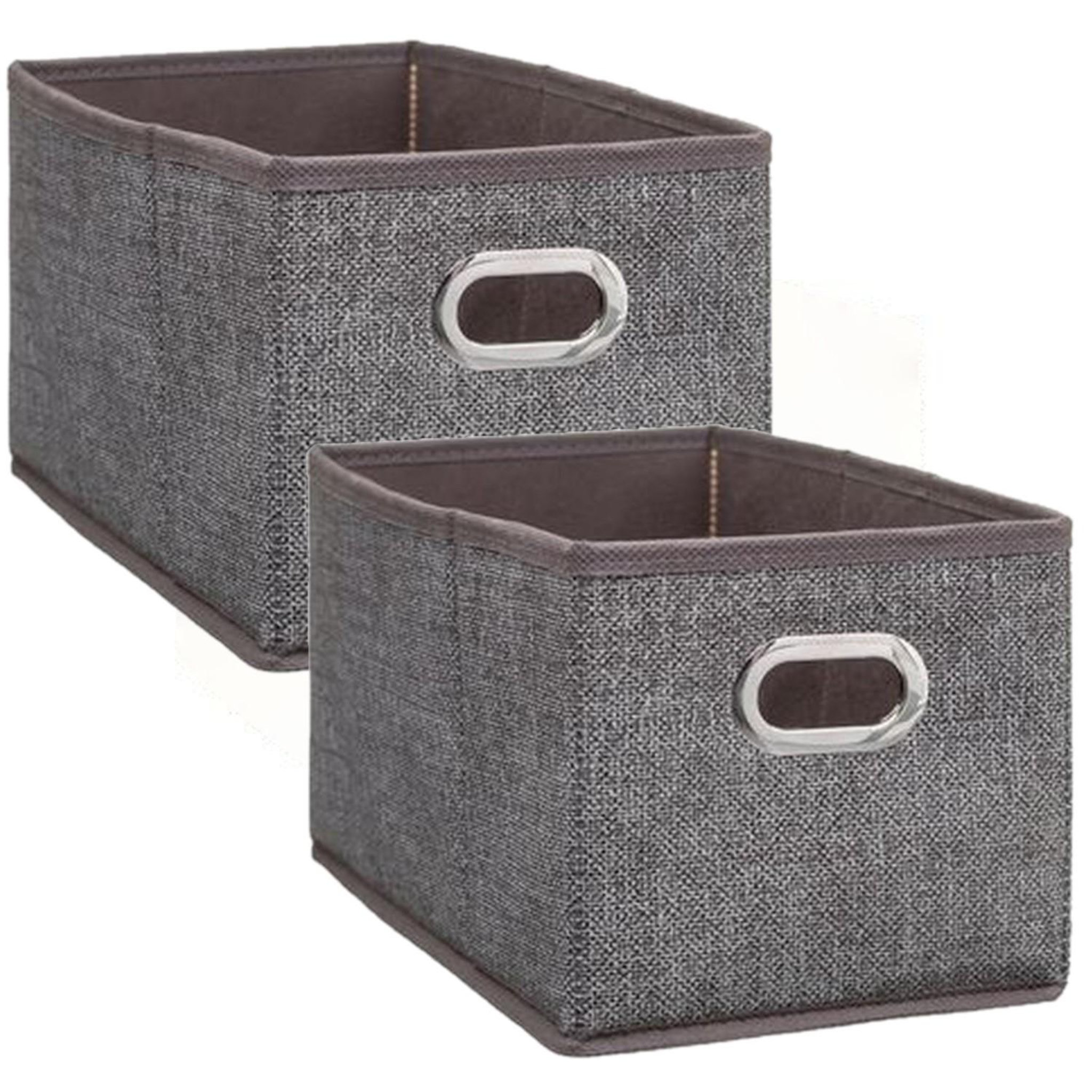 Voir la diapositive 1 : TOILINUX Lot de 2 Boites de rangement en tissu avec poignée
