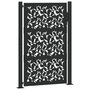 Voir la diapositive 2 : VIDAXL Portail de jardin noir 105x155 cm acier conception de feuilles
