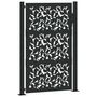 Voir la diapositive 2 : VIDAXL Portail de jardin noir 105x155 cm acier conception de feuilles