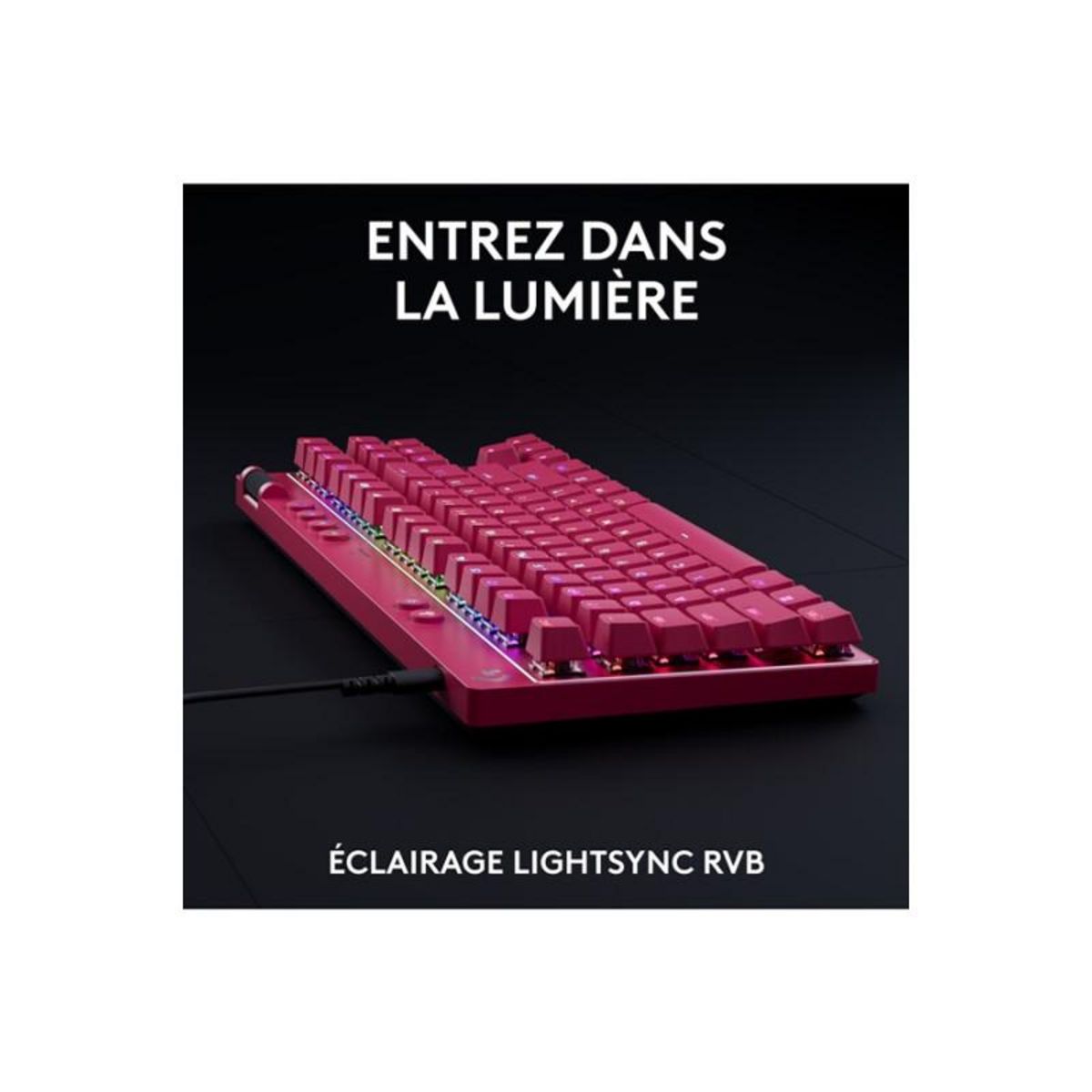 Logitech Clavier gamer G Pro X TKL Rapid Magenta
