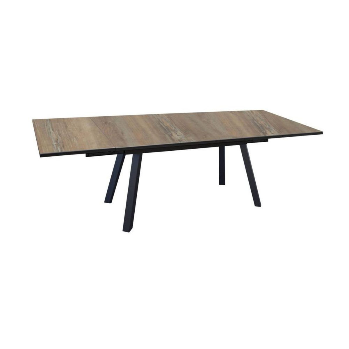 Proloisirs Table de jardin rectangulaire Agra plateau à lames Fundermax® graphite/wood 180/230/280 cm