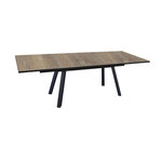 Proloisirs Table de jardin rectangulaire Agra plateau à lames Fundermax® graphite/wood 180/230/280 cm