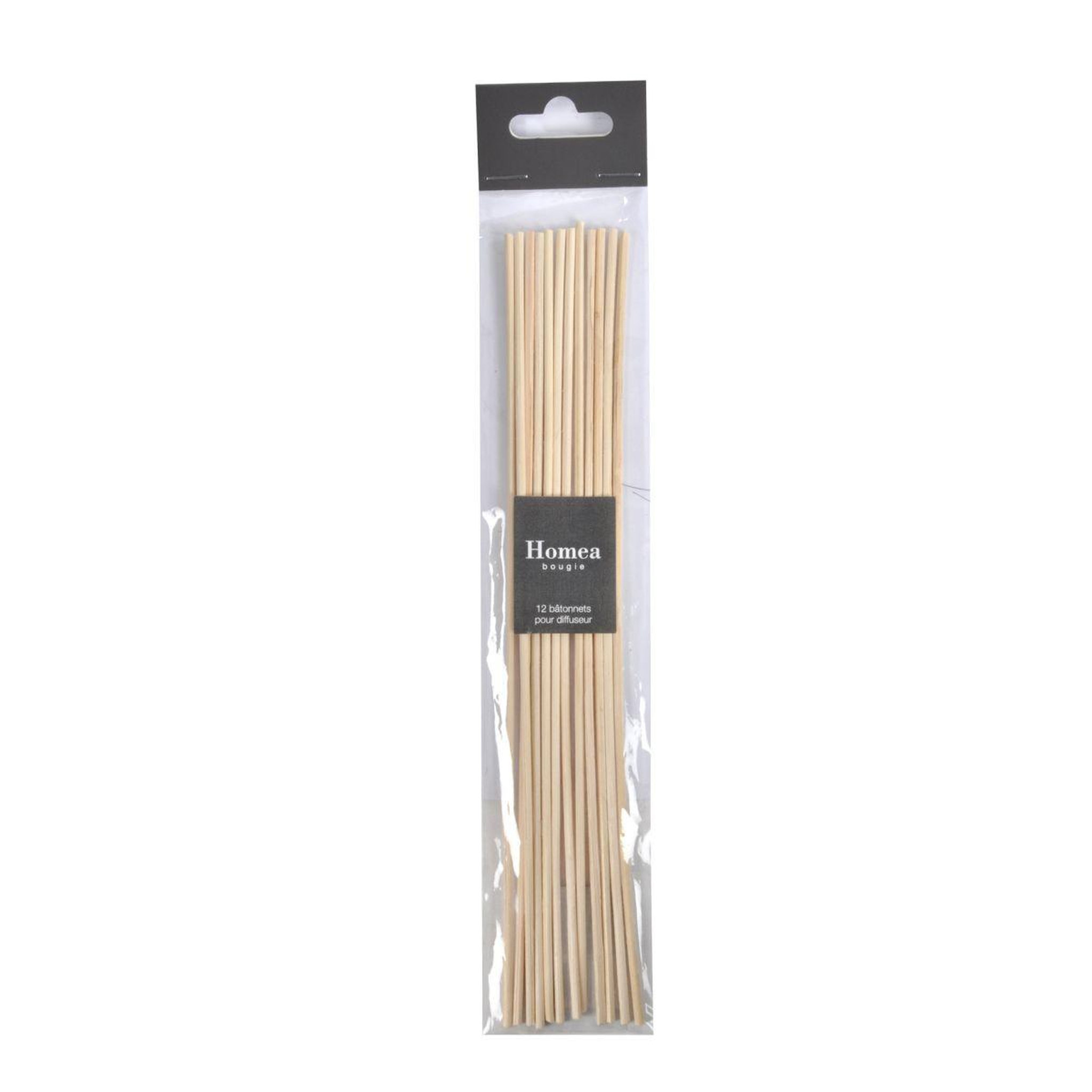 Voir la diapositive 2 : HOMEA Lot de 12 bâtonnets diffuseur  rotin  23cm naturel