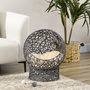Voir la diapositive 2 : PAWHUT Panier tressé chat gris apia lit chat cosy grand confort dia. 50 x H.60 cm coussin moelleux beige inclus