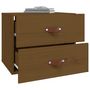 Voir la diapositive 4 : VIDAXL Tables de chevet murales 2 pcs Marron miel 50x36x40 cm
