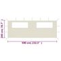 Voir la diapositive 4 : VIDAXL Paroi laterale de belvedere avec fenetres 6x2 m Creme