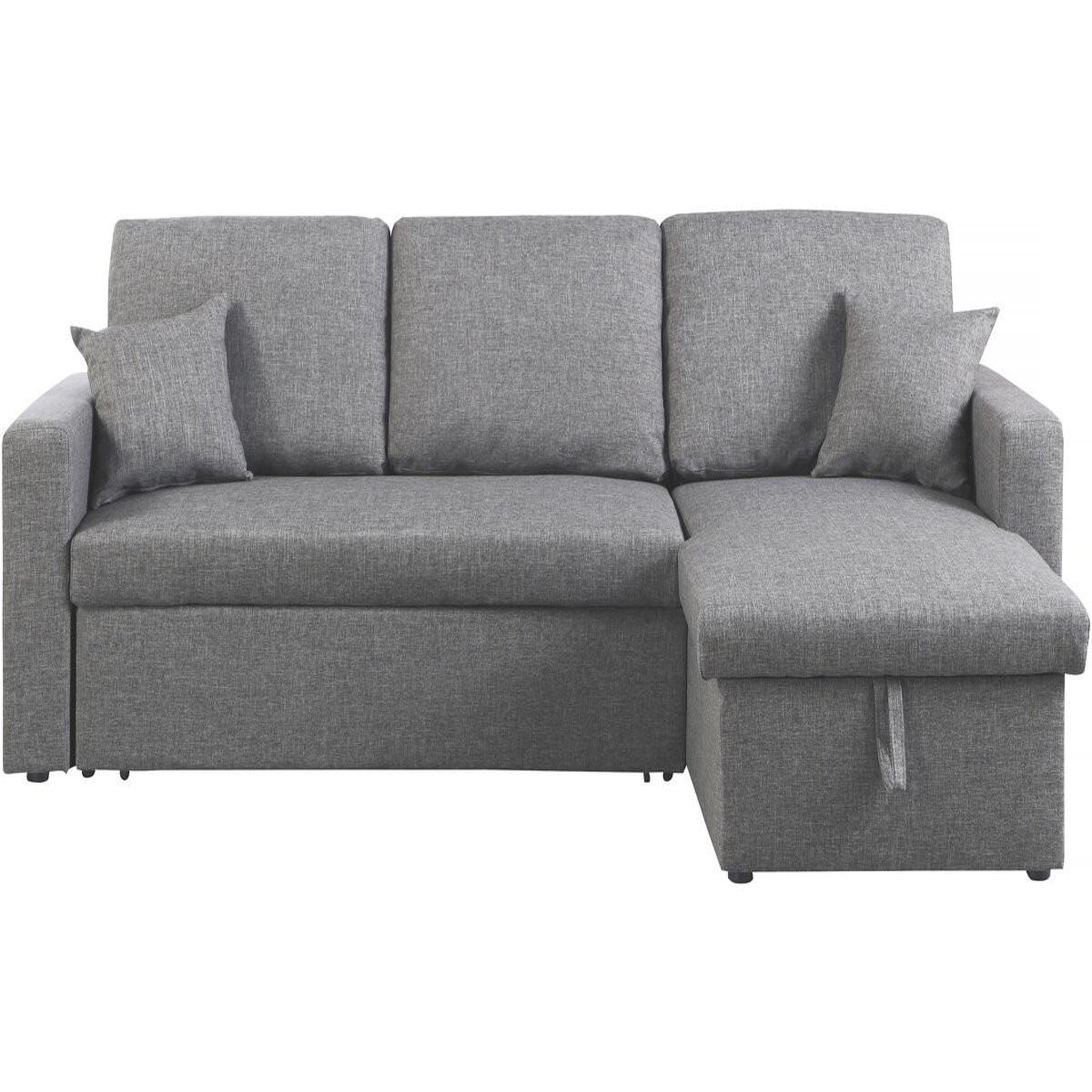 Voir la diapositive 4 : Habitat et Jardin Canapé d'angle convertible/ réversible avec coffre  alain ii  - 3 places - gris clair