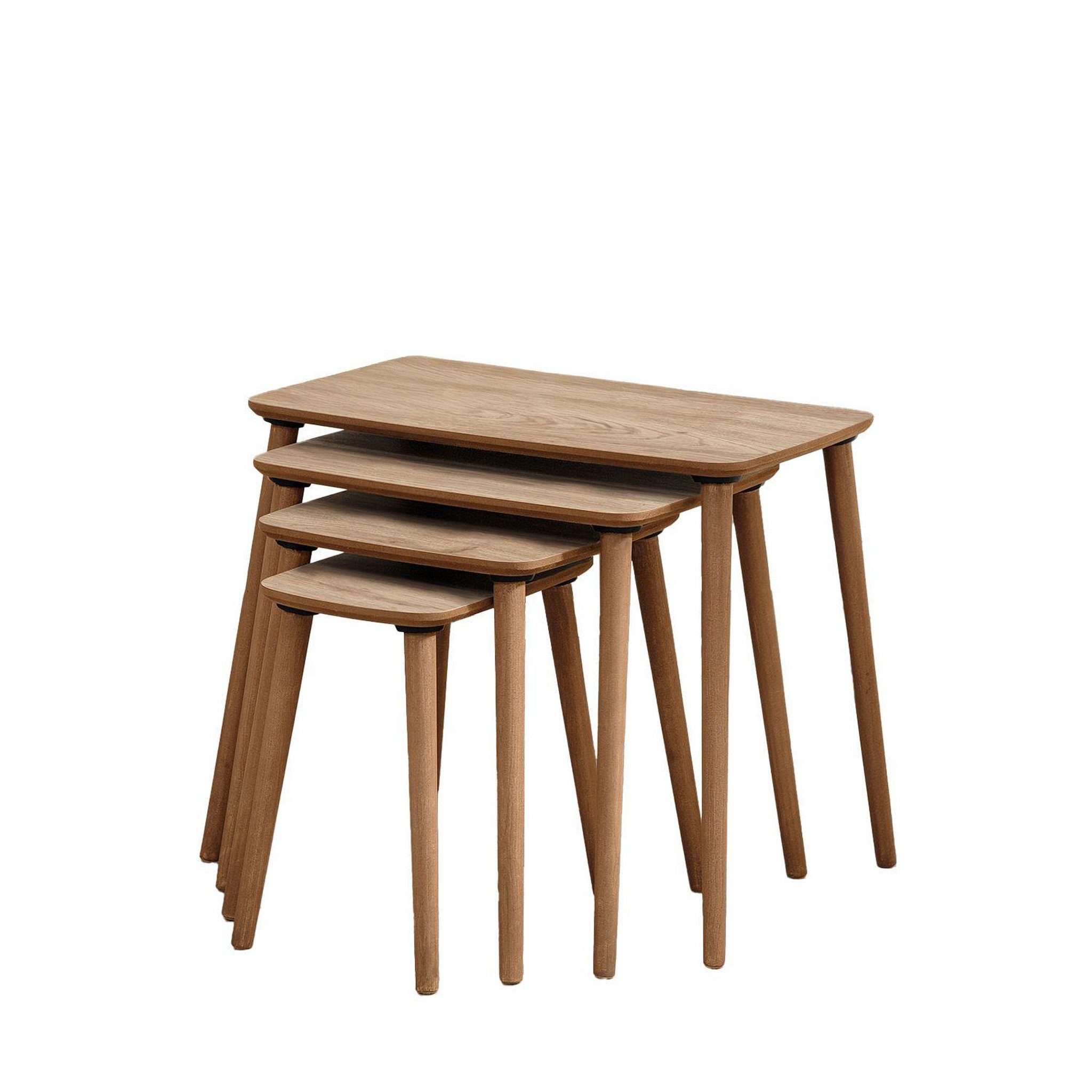 Habitat et Jardin Table gigogne (4 pièces) en bois  luci  70 x 40 x 55 cm - chêne