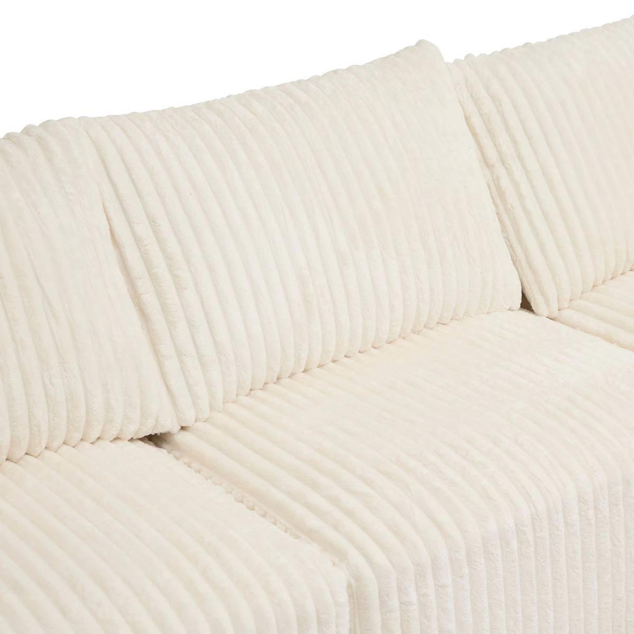 Voir la diapositive 2 : ATMOSPHERA Canapé d'angle côtelé  solka  254cm ivoire