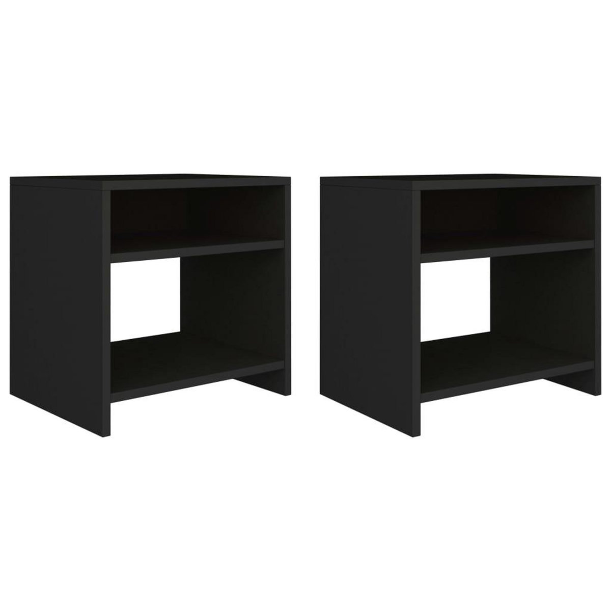 VIDAXL Tables de chevet 2 pcs Noir 40x30x40 cm Bois d'ingenierie