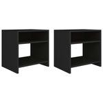 VIDAXL Tables de chevet 2 pcs Noir 40x30x40 cm Bois d'ingenierie