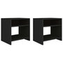 Voir la diapositive 1 : VIDAXL Tables de chevet 2 pcs Noir 40x30x40 cm Bois d'ingenierie