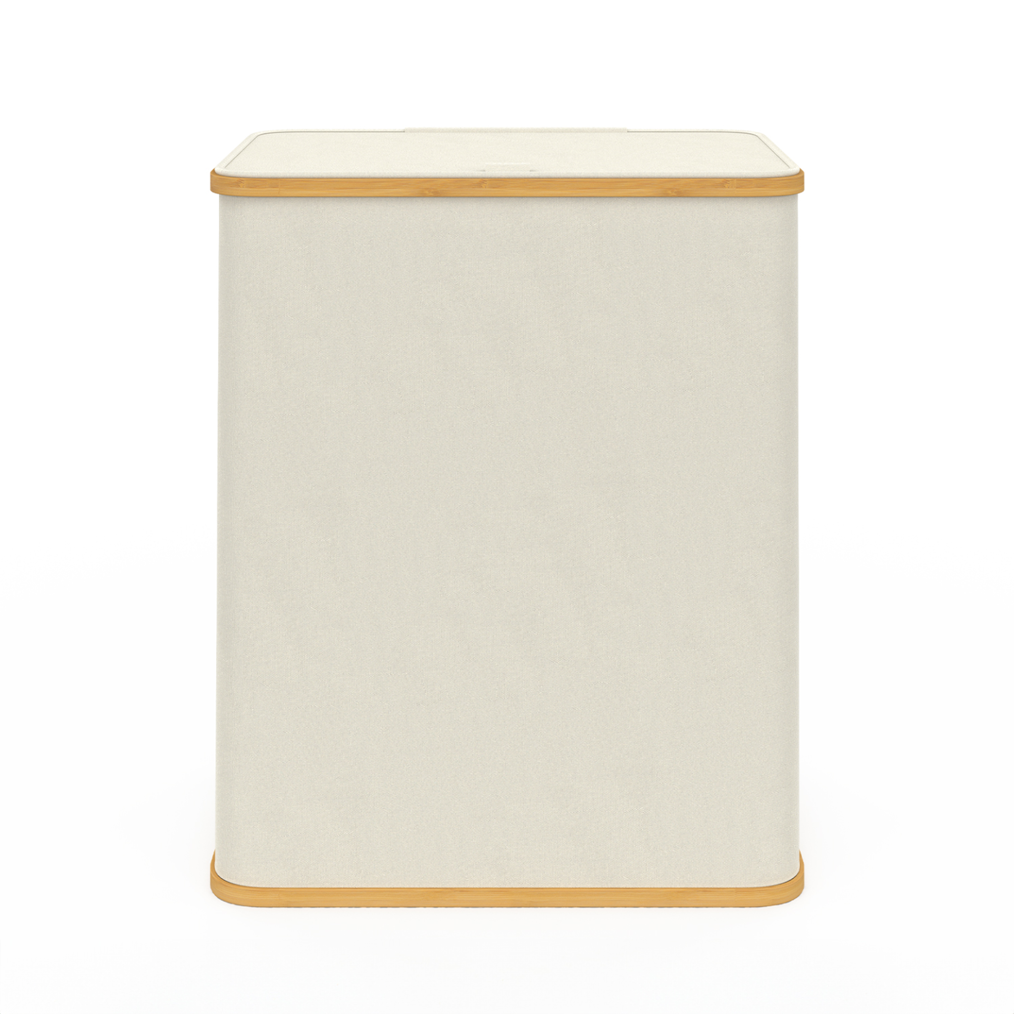 Voir la diapositive 3 : ID MARKET Panier à linge 140 l 2 bacs amovibles bambou rita tissu écru