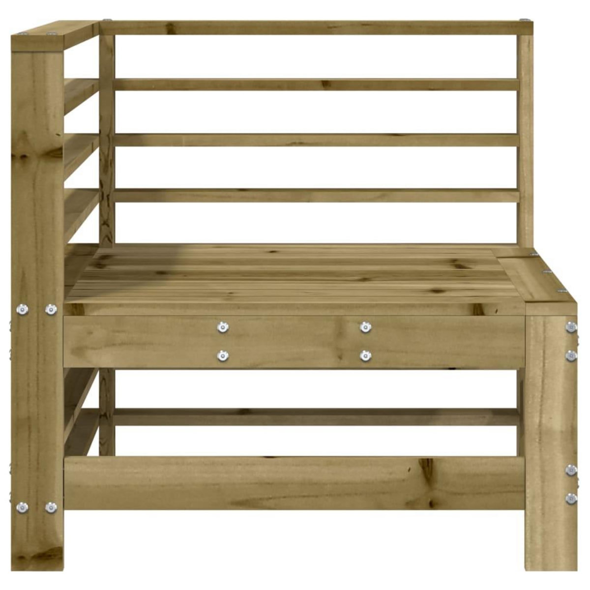 VIDAXL Canape d'angle de jardin bois de pin impregne