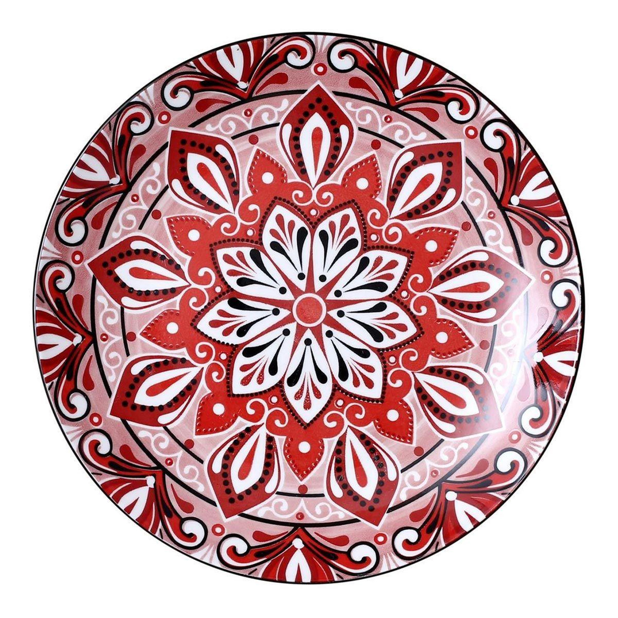 Voir la diapositive 1 : The Home Deco Factory Lot de 6 assiettes plates  jaipur  19cm rouge