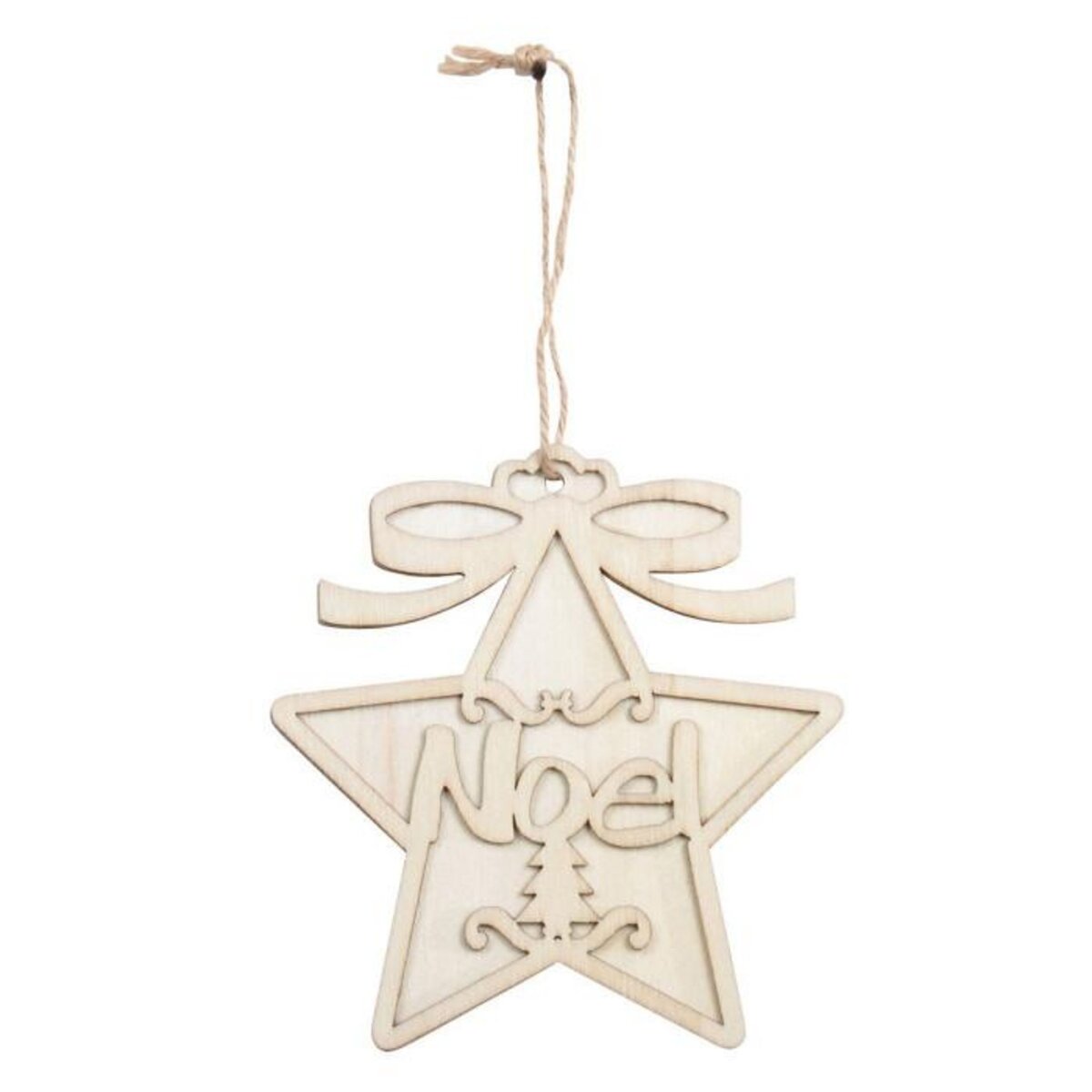 Paris Prix Sujet en Bois à Décorer  Étoile Noël  12cm Naturel