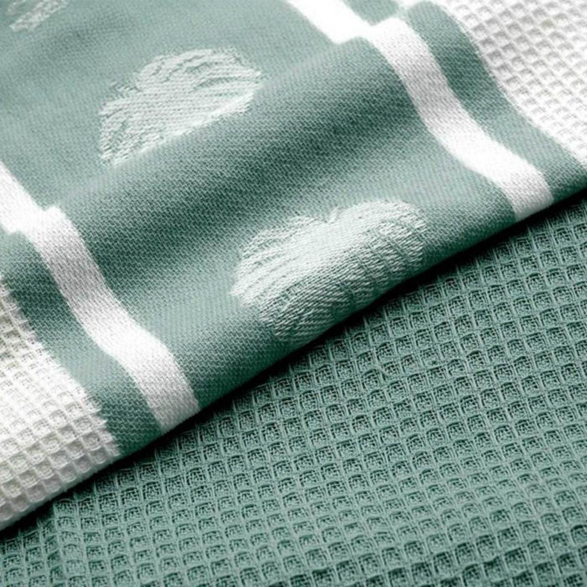 Paris Prix Lot de 2 Torchons de Cuisine  Ardenia  50x70cm Sauge