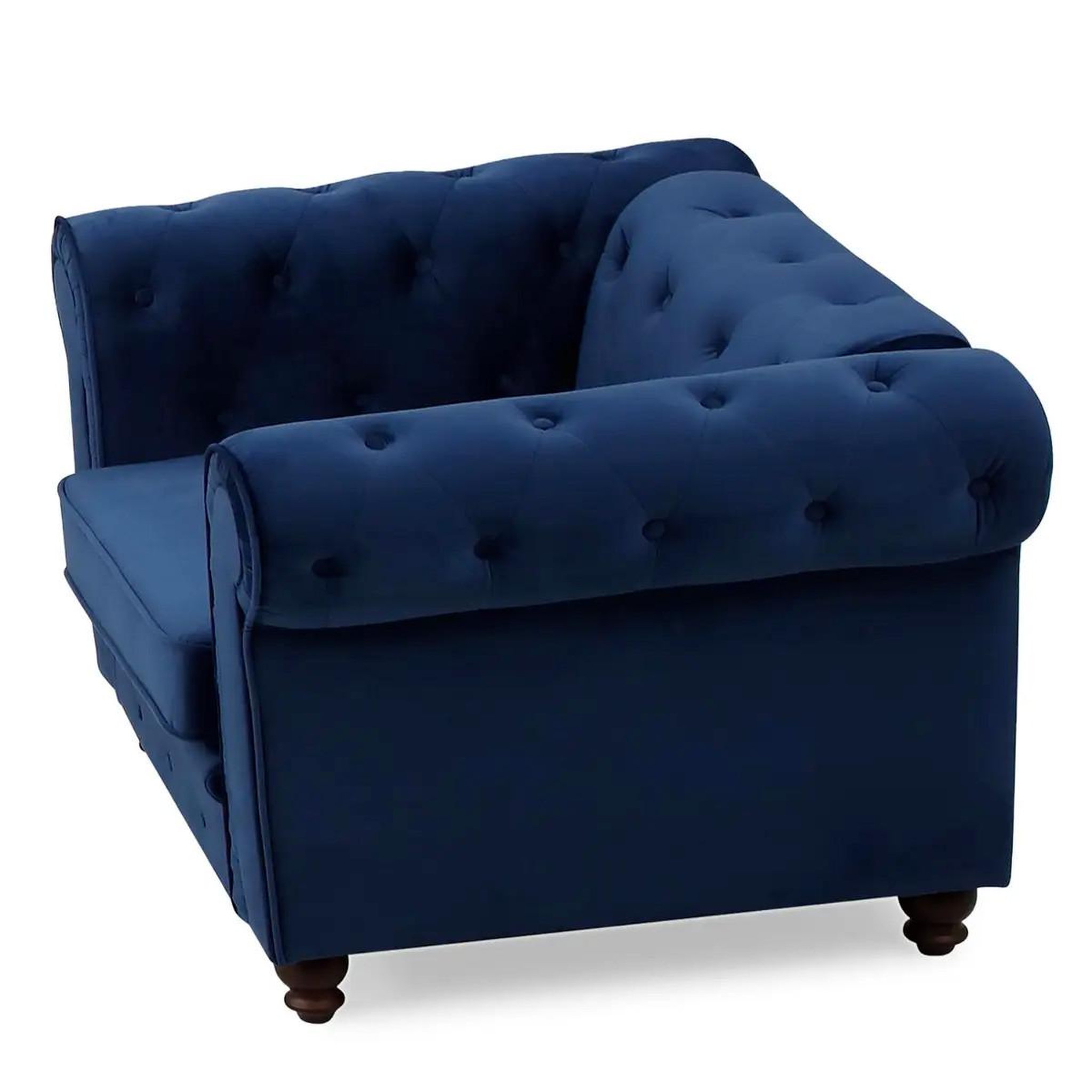 Voir la diapositive 3 : Paris Prix Fauteuil design velours  chesterfield  111cm bleu