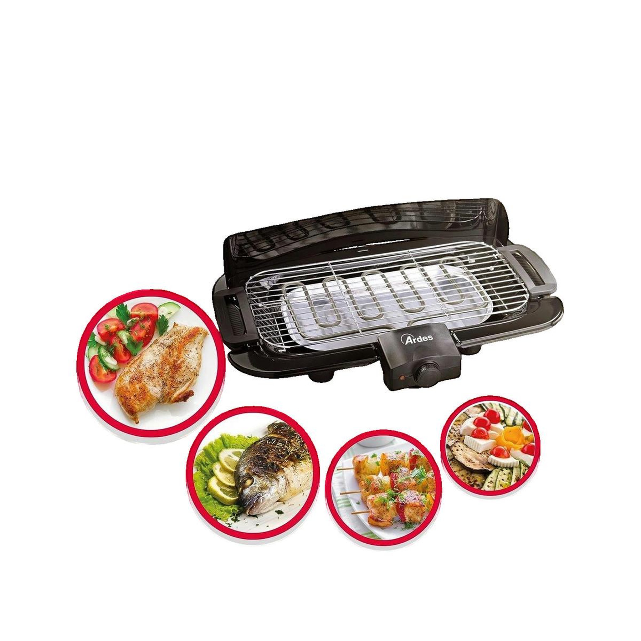 Voir la diapositive 2 : Ardes Barbecue électrique AR1B01 portable 2 200 W