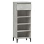 Voir la diapositive 2 : VIDAXL Etagere a chaussures Gris beton 40x36x105 cm Bois d'ingenierie