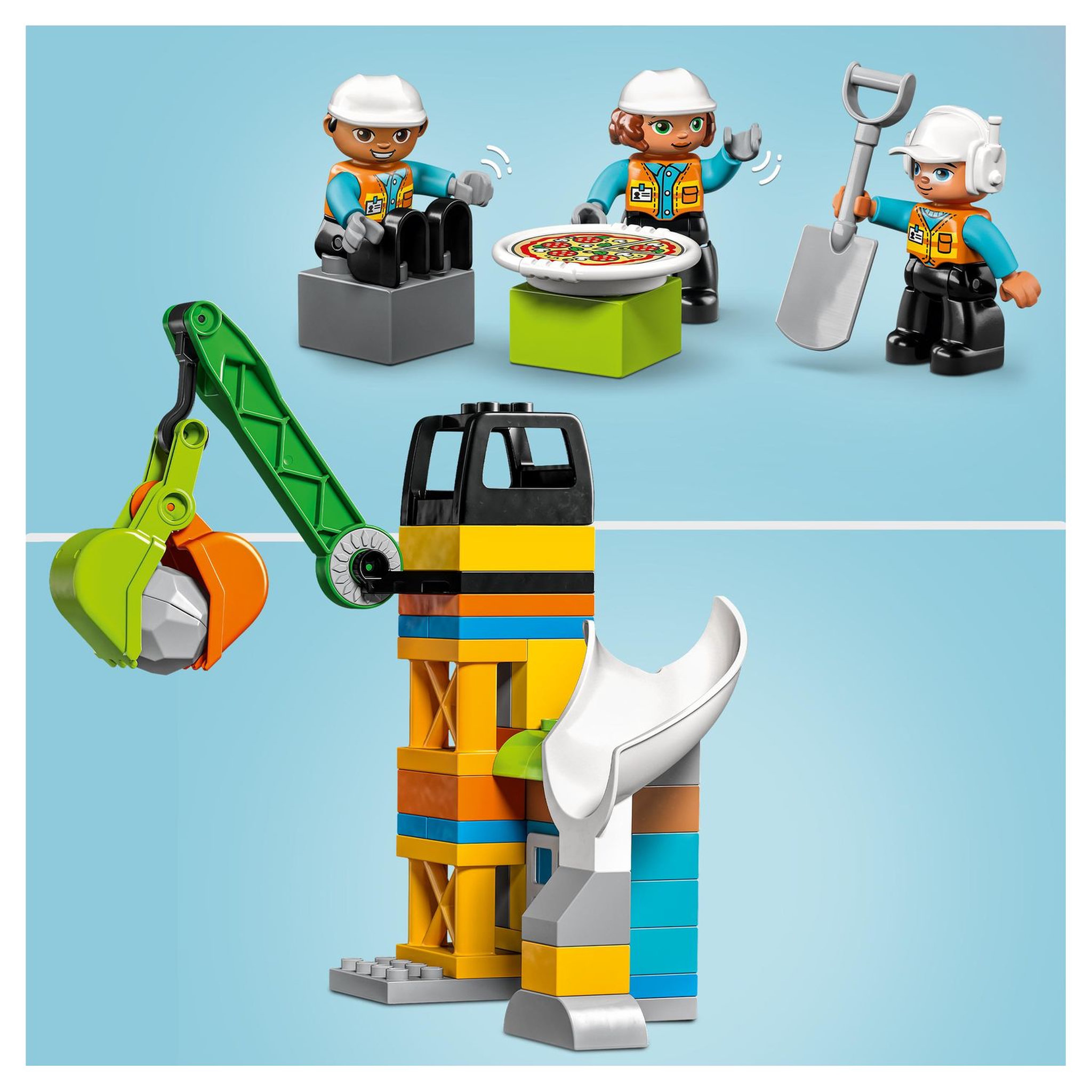 Voir la diapositive 6 : LEGO Duplo Ma ville 10990 Le chantier de construction, Jouet Grue, Bulldozer et Bétonnière