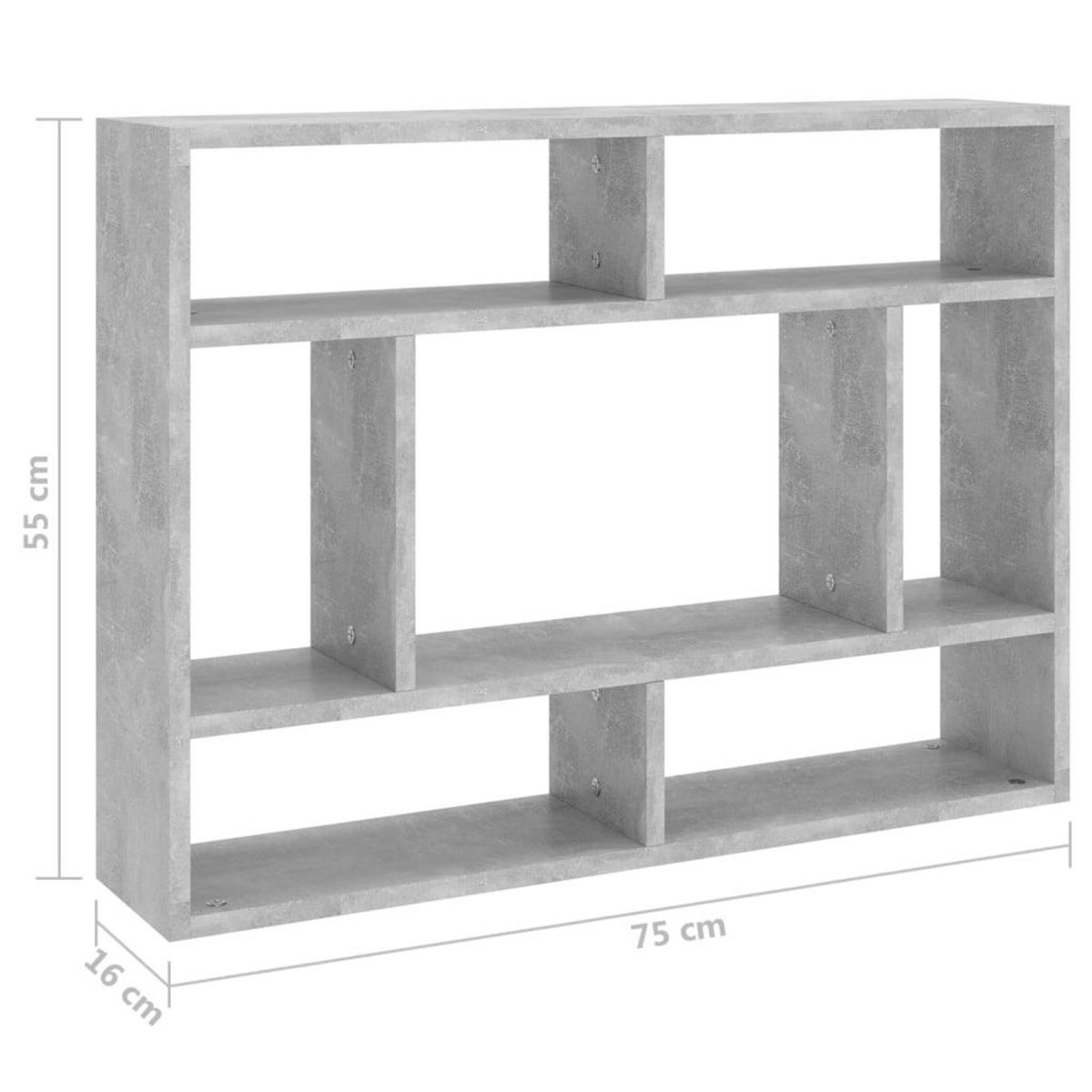 VIDAXL Etagere murale Gris beton 75x16x55 cm Bois d'ingenierie