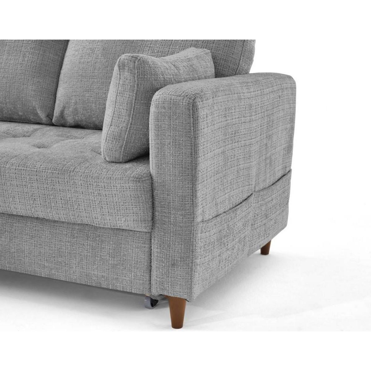 LISA DESIGN Anna - canapé d'angle gauche 5 places convertible en velours texturé