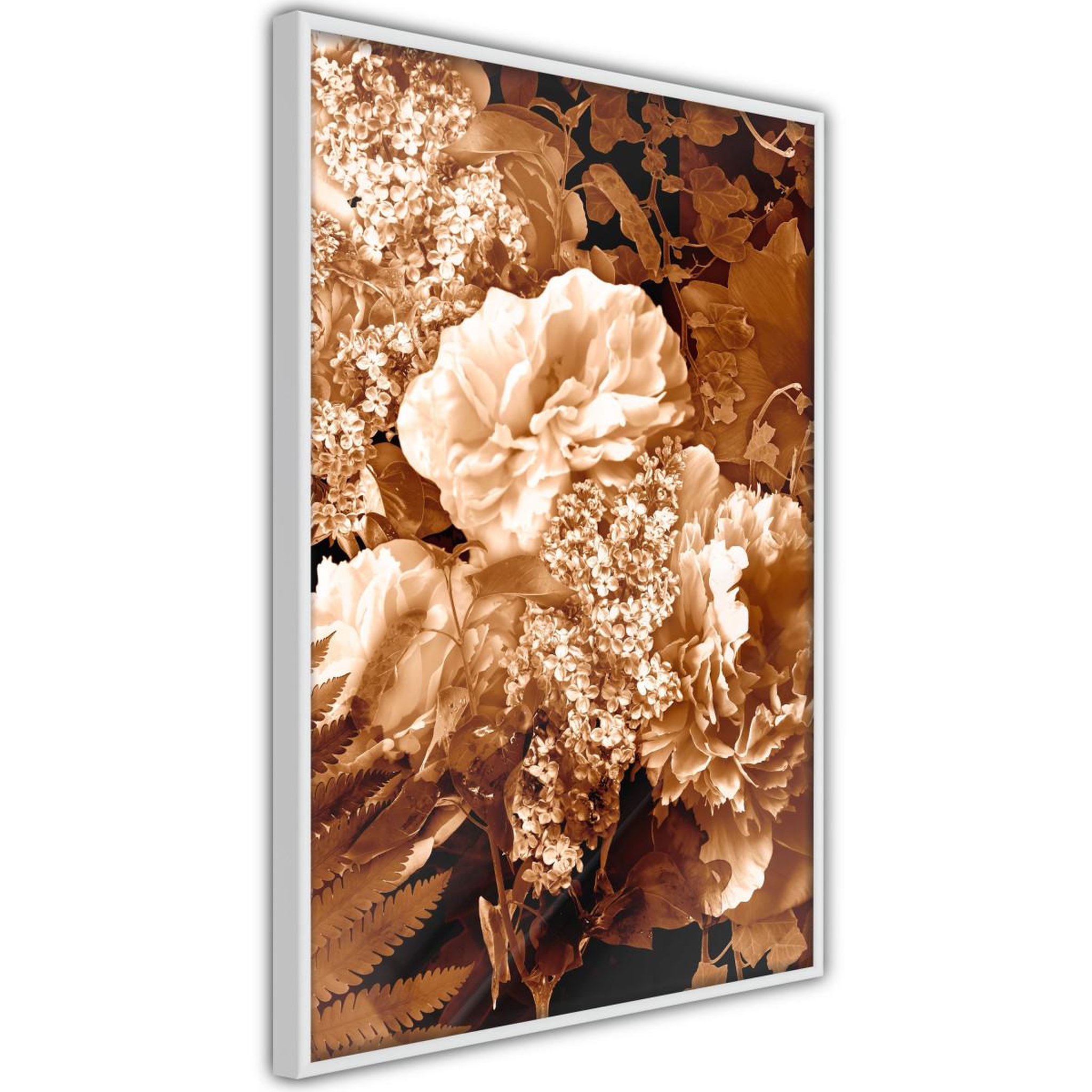 Paris Prix Affiche Murale Encadrée  Bouquet in Sepia