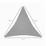 OUTSUNNY Voile d'ombrage triangulaire grande taille 3,6 x 3,6 x 3,6 m polyéthylène haute densité HDPE résistant aux UV gris