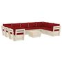 Voir la diapositive 2 : VIDAXL Salon de jardin palette 10 pcs avec coussins bois d'epicea