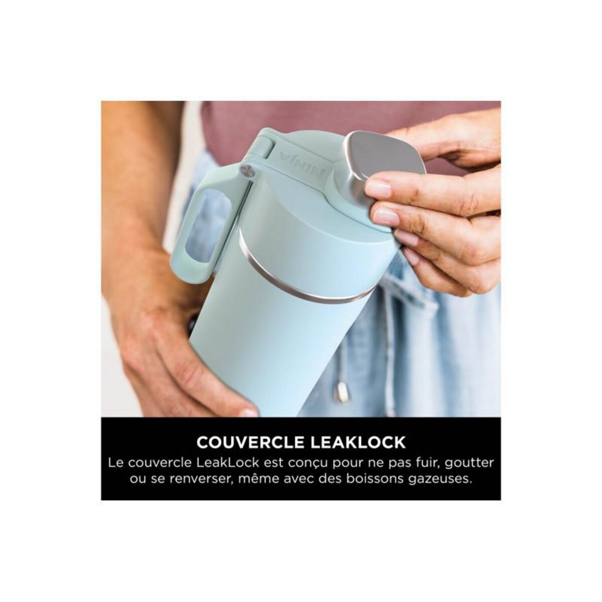 NINJA Bouteille isotherme Thirsti 530ml Travel Bottle Sea Glass