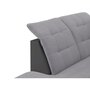 Canapé d'angle gauche convertible avec coffre et têtières réglables PU gris et tissu gris RECITAL